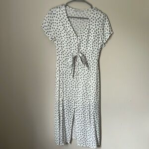 Abercrombie & Fitch Short Sleeve White Midi Dress
